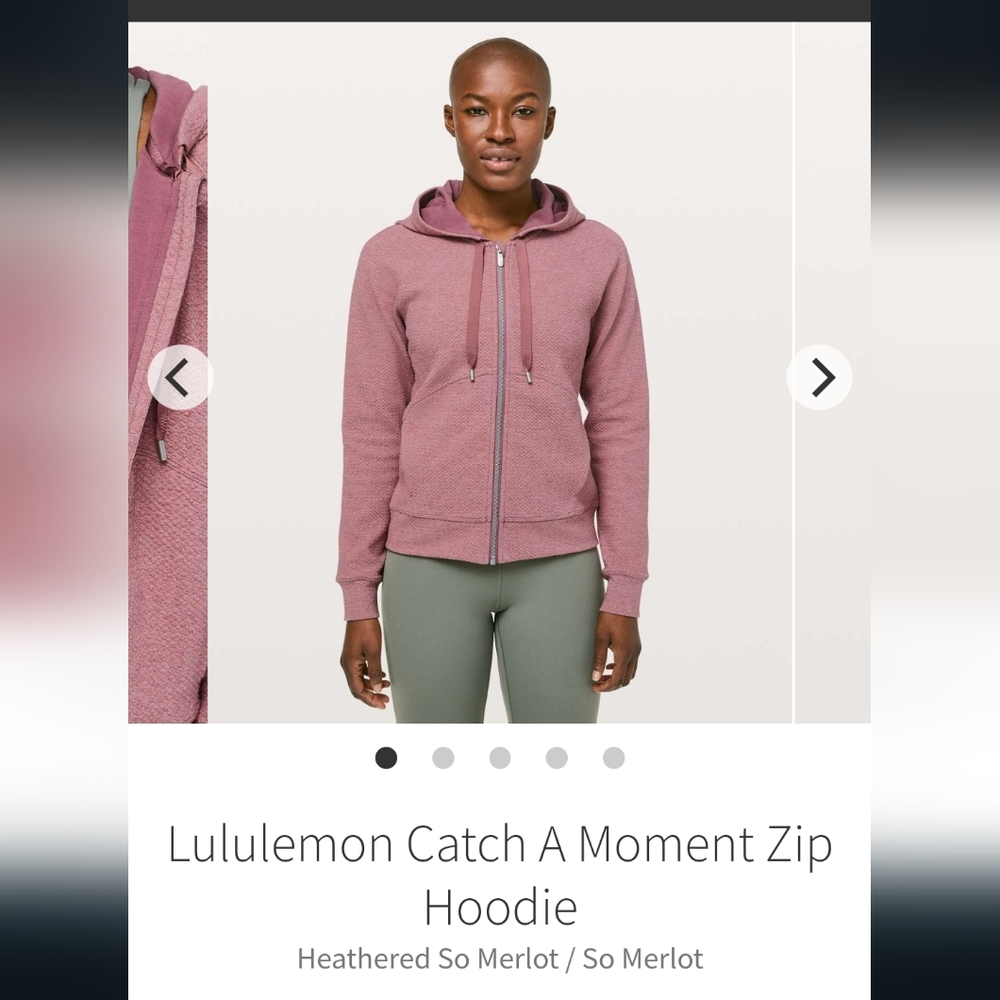 Lululemon sz. 6 Catch A Moment Zip Hoodie Pink Heathered So Merlot